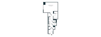 A floor plan of a Living/Sleeping Area.