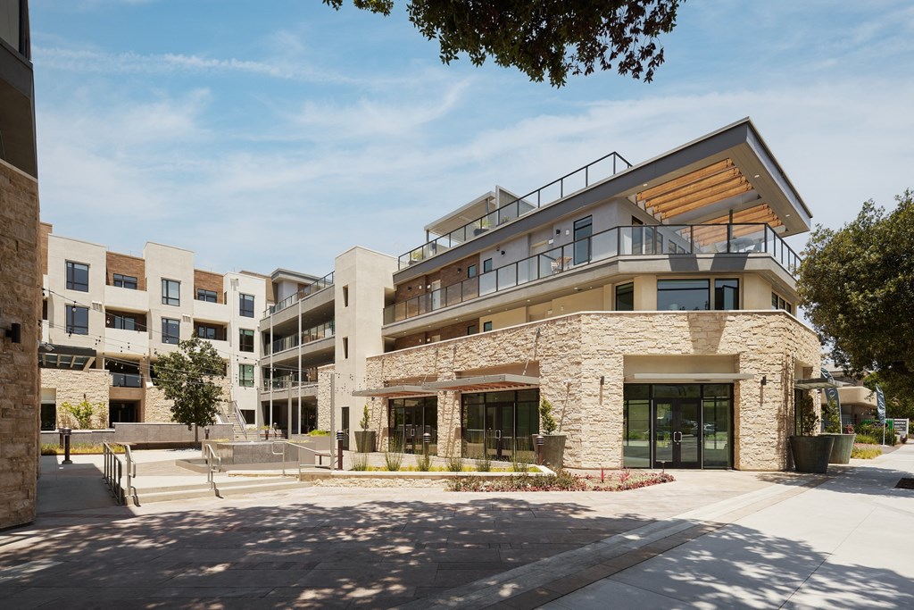 a view of the building from the street
