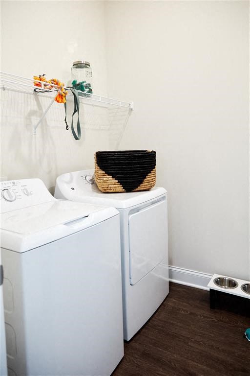 a white washer and dryer in a room