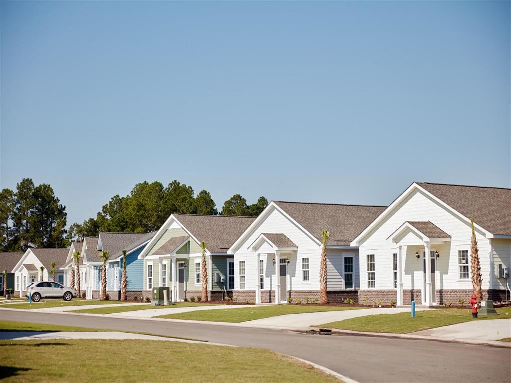 a row of houses on a street