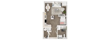 a floor plan of a 1 bedroom apartment at the arlington in arlington heights