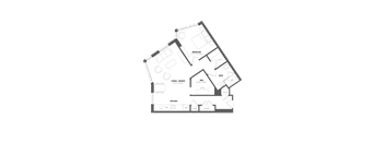 A floor plan of a house with labeled rooms such as Bedroom, Living/Dining, Kitchen, and Bath.