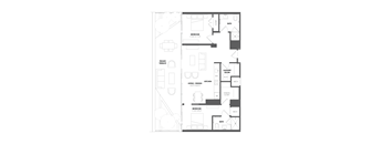 A floor plan of a house with a laundry room and a walk-in closet.