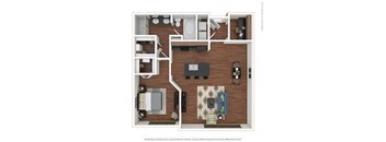1x1 A7 a1 floor plan  1 bedroom  1199 square feet