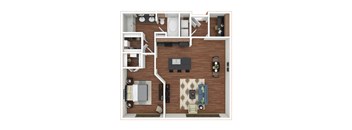 1x1 A8 a1 floor plan  1 bedroom 1 bath  129