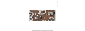 2x2 B3 a stylized floor plan with bedrooms and a living room