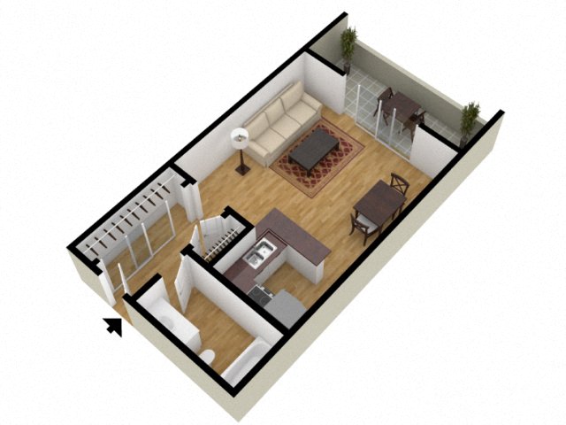 Spectacular Studio Floor Plan at The Chadwick, California, 90004