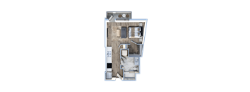 a floor plan of a house with a bedroom and a bathroom