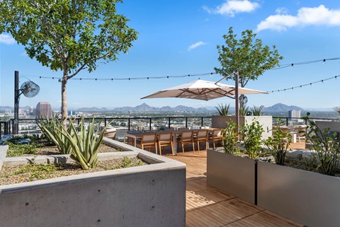 Outdoor roof-top lounge seating