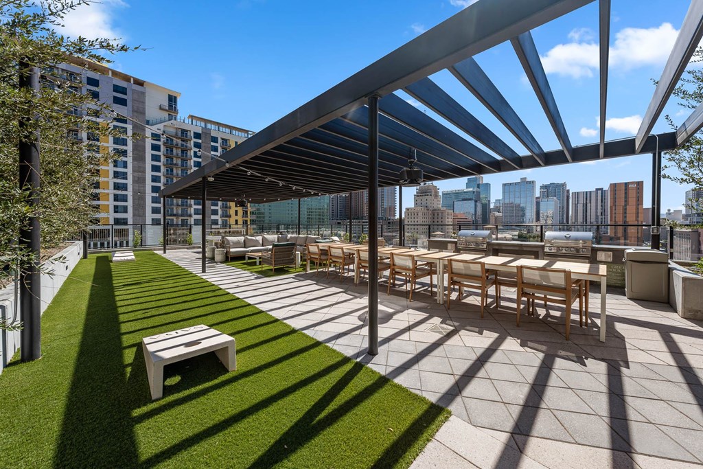 Outdoor lounge seating with outdoor games