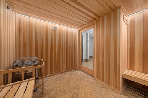 Interior sauna room
