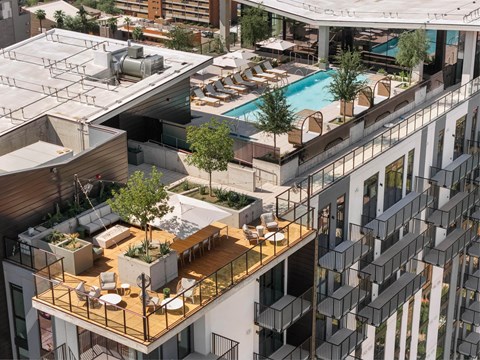 Roof-top exterior birds-eye view