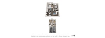 2 bed 2 bathPlan 4A_TH Combined Floor Plan at San Carlo Townhomes, California