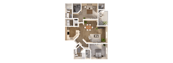 a floor plan of a house with a bedroom and a living room