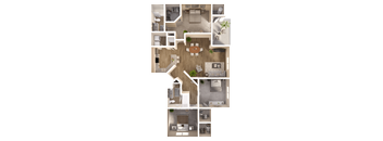 a floor plan of a house with a bedroom and a living room