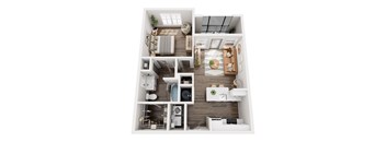 3D floor plan of our A1 unit type