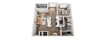 3D floor plan of our A2 unit type