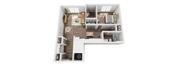 3D floor plan of our A5 unit type