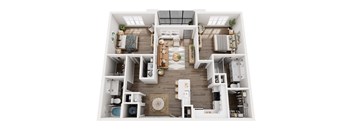 3D floor plan of our B1 unit type