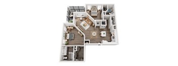 3D floor plan of our B3 unit type