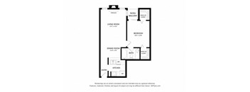 1 bed 1 bath 630 sq ft floorplan layout