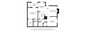 2 bed 2 bath 830 sq ft floorplan layout