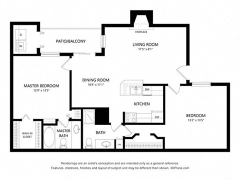 2 bed 2 bath 924 sq ft floorplan layout