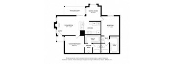 2 bed 2 bath 965 sq ft floorplan layout