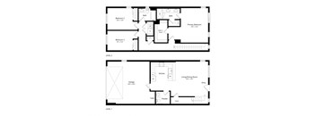 a floor plan of two different floor plans of a house