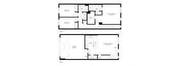a floor plan of a house with two different floor plans of the same