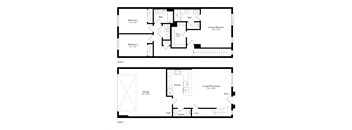 a floor plan of two different floor plans of a house