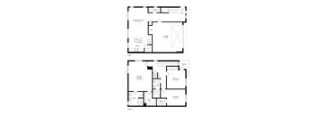 a floor plan of two different floor plans of a house