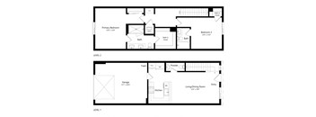 a floor plan of two different floor plans of a house