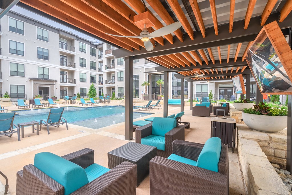 take a dip in the pool at the bradley braddock road station apartments