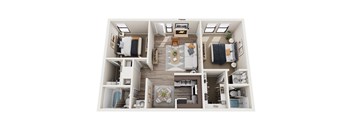 a 2400 sq ft floor plan with a bedroom and a living room