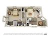 1x1 loft floor plan