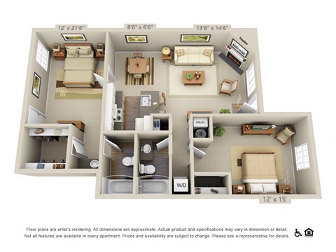 2x2 floor plan
