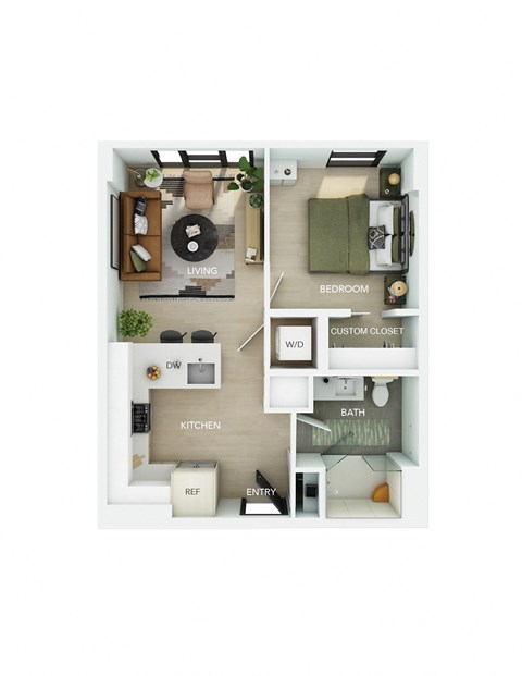 a 1 bedroom floor plan  studio