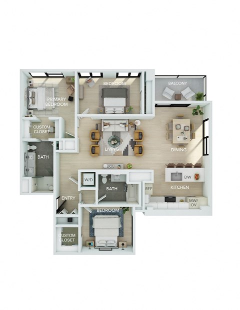 a 3 bedroom floor plan of a 2100 sq ft house