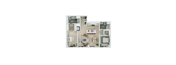 a floor plan of a studio apartment with a bedroom and a living room