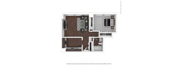 607 SF 1 bed 1 bath Floor Plan at The 6Hundred, Worcester, MA