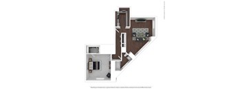 1 bed 1 bath 730 sf Floor Plan at The 6Hundred, Worcester, Massachusetts