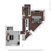 1 bed 1 bath 730 sf Floor Plan 1 bed 1 bath 730 sf Floor Plan at The 6Hundred, Worcester, Massachusetts