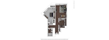 1 bed 1 bath 745 sf Floor Plan at The 6Hundred, Massachusetts