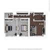 2 bed 1 bath 921 sf Floor Plan 2 bed 1 bath 921 sf Floor Plan at The 6Hundred, Worcester, 01608