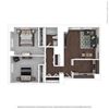 2 bed 1 bath 855 sf Floor Plan 2 bed 1 bath 855 sf Floor Plan at The 6Hundred, Worcester, MA, 01608