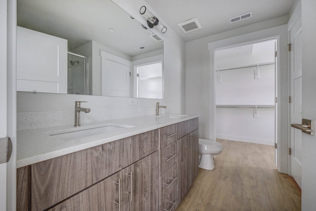 Bathroom with dual sinks