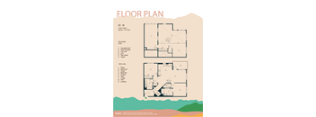 A floor plan for a property at B3 - M shows a 2 bedroom bathroom and a first level with a foyer, bathroom, closet, kitchen, deck, and laundry.