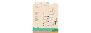 A floor plan of a 4 bedroom, 4 bathroom apartment with a mezzanine level.