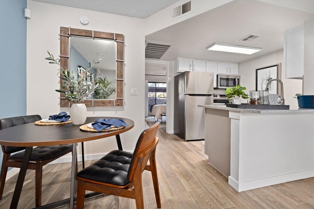 kitchen and living room